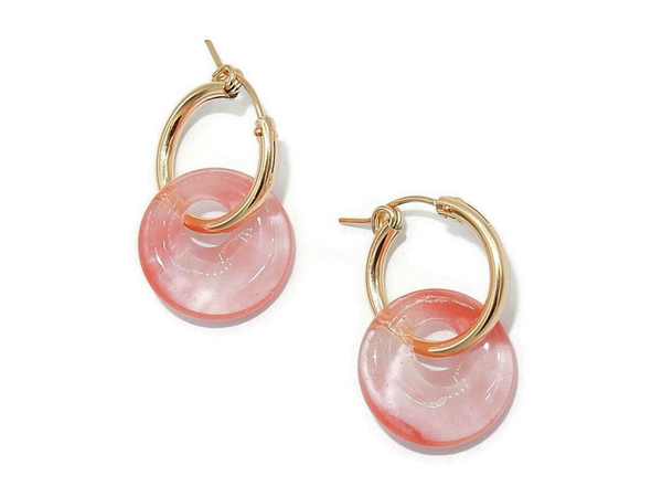 statement hoops Luc 19 mm Strawberryquartz