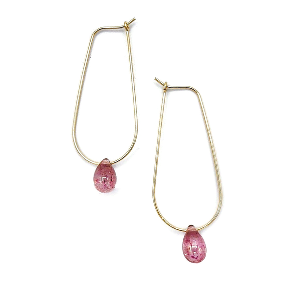 dropshaped earrings Joy pink drop EJ2461