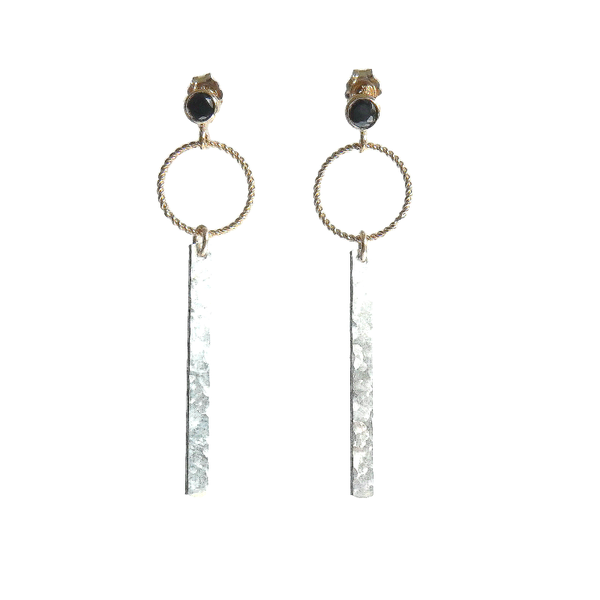 earrings Luc silver bar EL1084