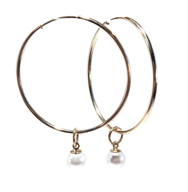 hoops Luc Excl 30 mm with crystal pearl ELE1342