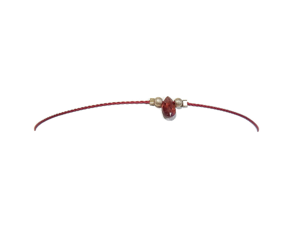 adjustable bracelet red garnet BAS1371