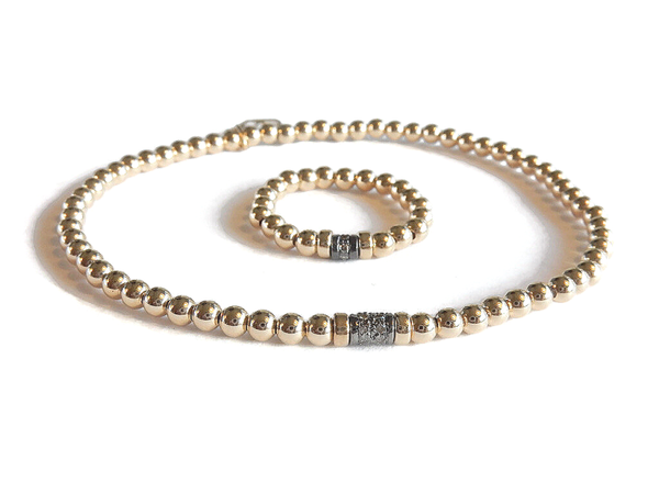 flexbracelet 3 mm 14K/20 gold with a pave diamond rondelle DB1452 from € 139