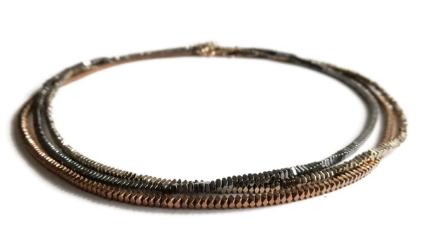 Hematite choker black and copper NCH1588