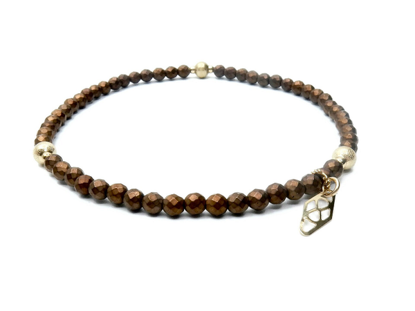 flexbracelet Misc 3 mm brown faceted Hematite BM1635