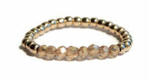 2 mm flexring with sparkling champagne crystal, RF466