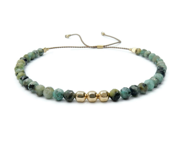 adjustable bracelet Misc 3 mm African Turquoise BM1644A