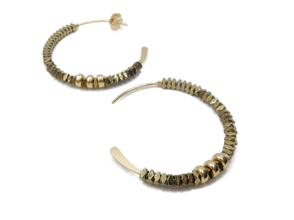 earrings Misc 2 mm gold Hematite EM1657