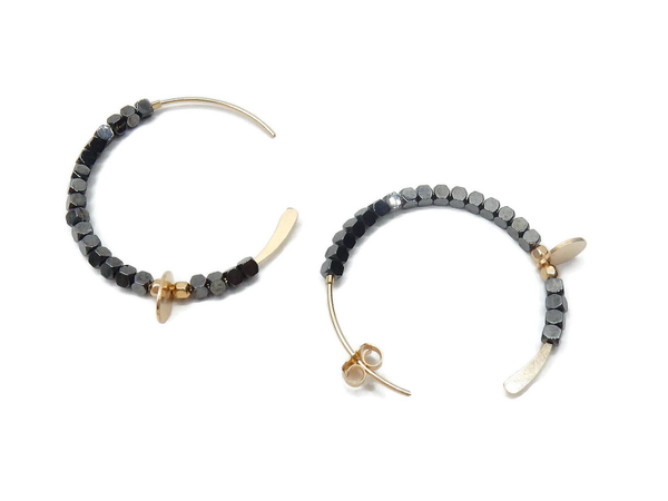 earrings Misc square black Hematite EM1659