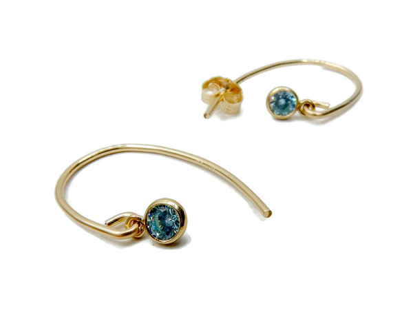 earrings Misc aquamarine CZ EM1666