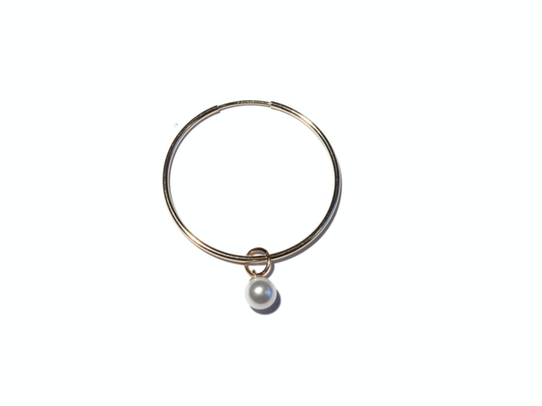hoops small with crystal pearl