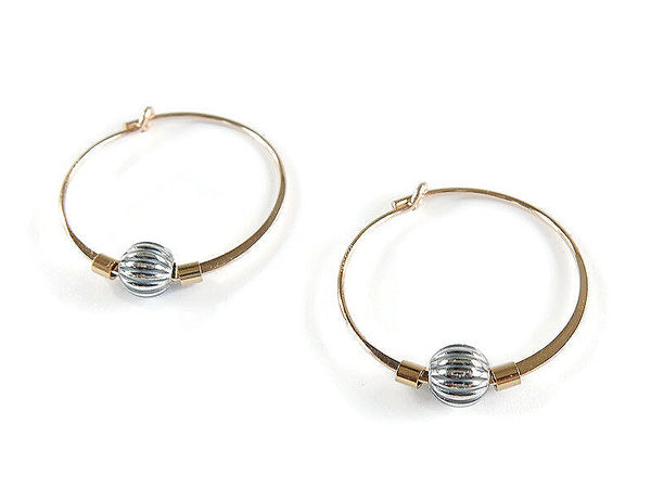 hoops with oxidized silver ball EB1558
