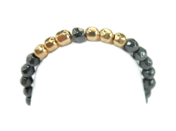 flexring 2 mm hematite & cubes in 14K/20 gold RF1829