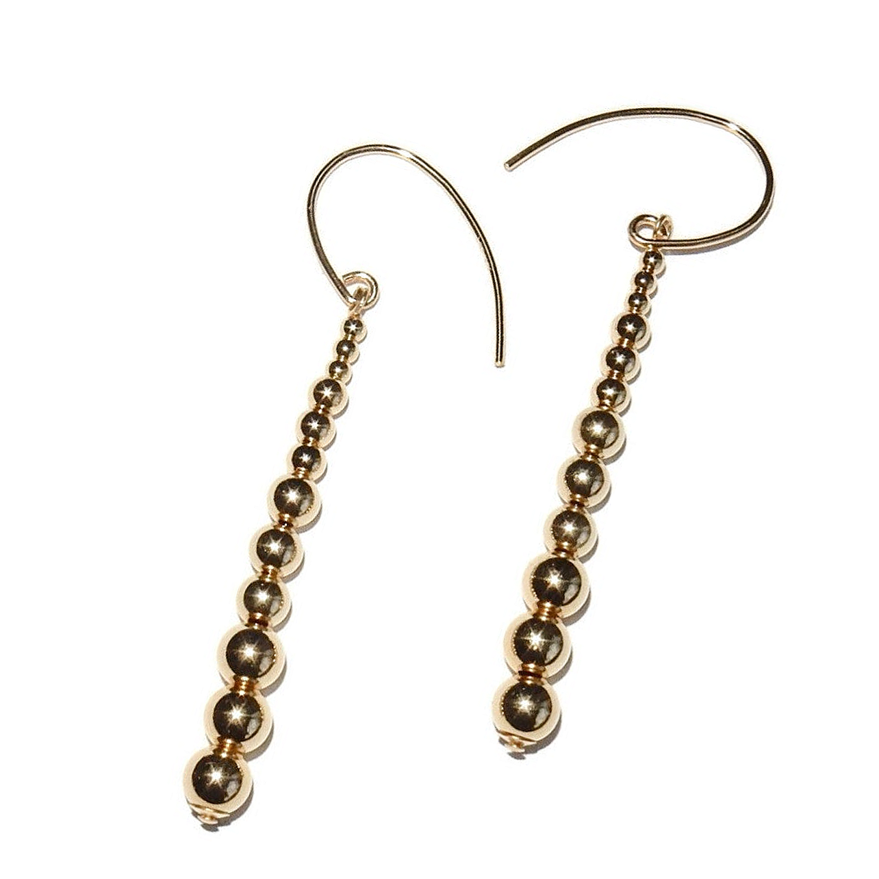 earrings 2-5 mm goldfilled beads E3157