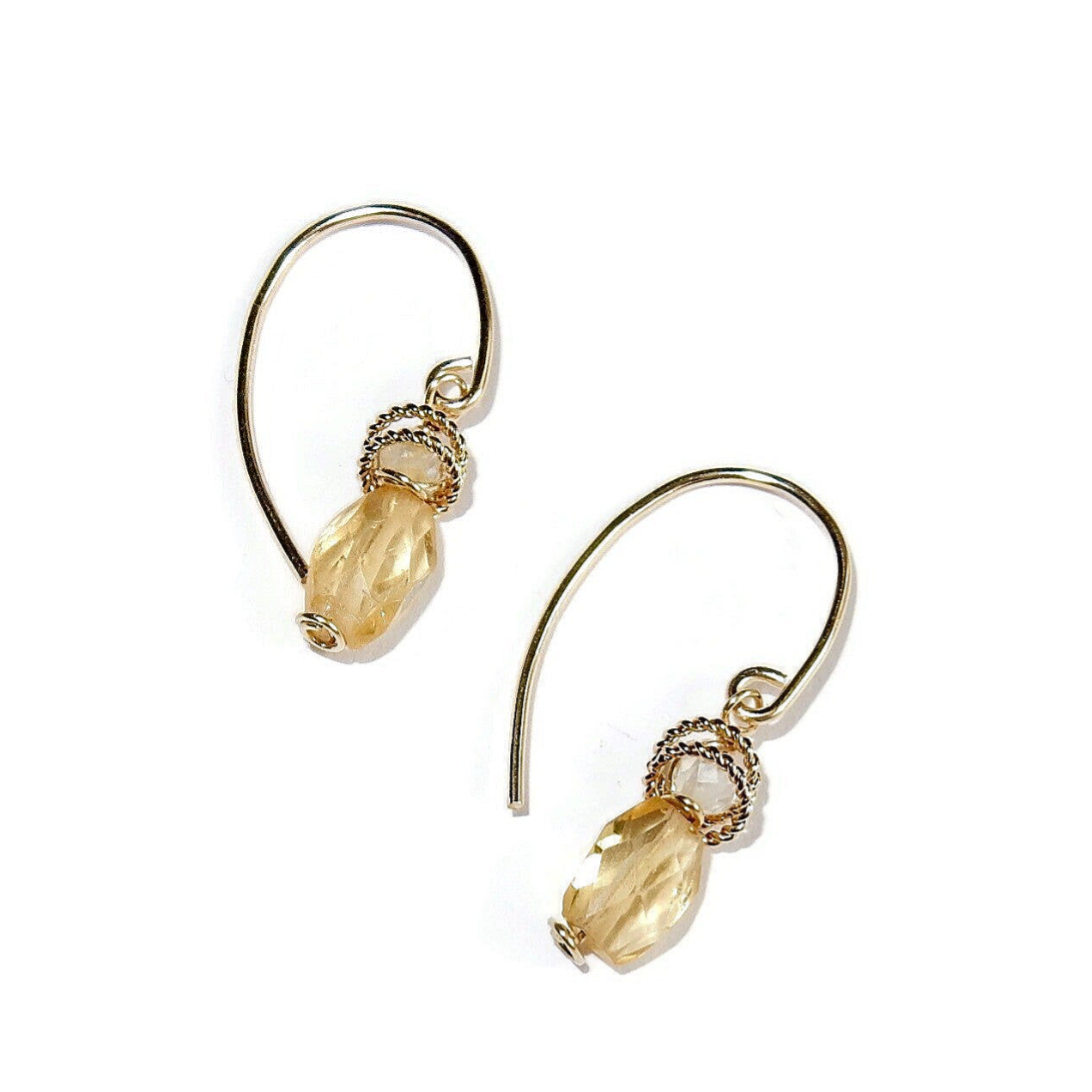 earrings Gems faceted Citrine EG3217