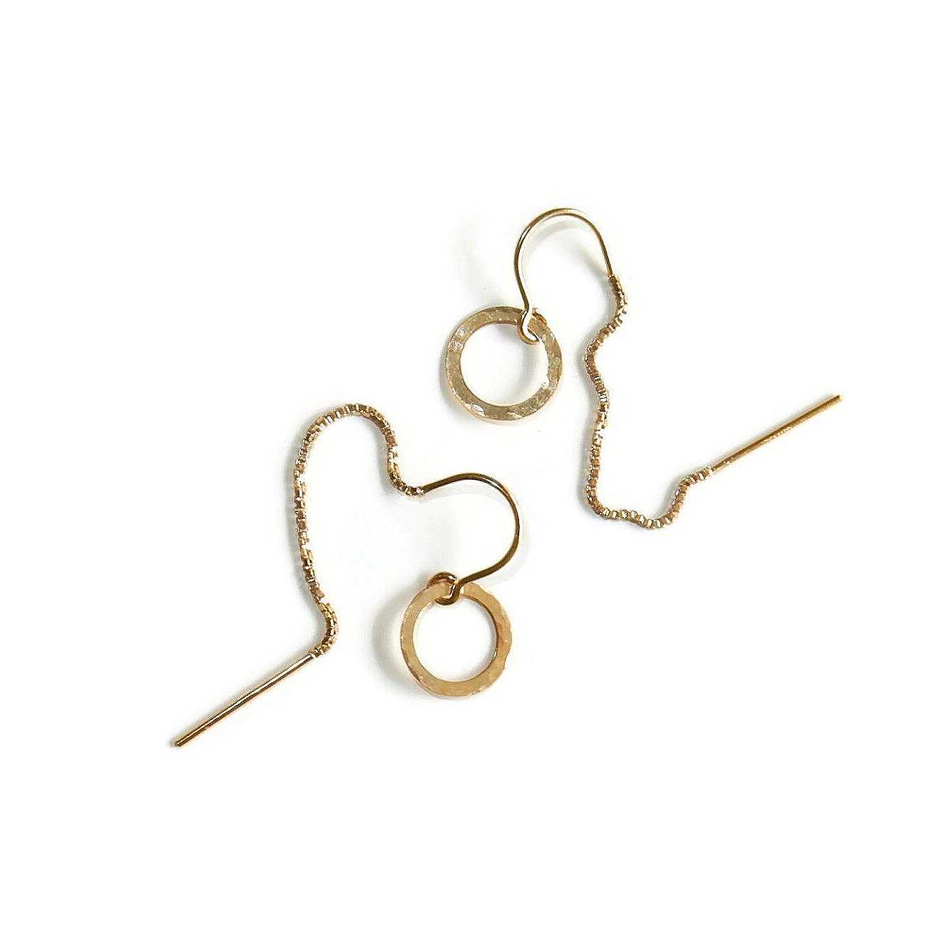 earrings Luc Excl pull through with hammered circle ELE2651
