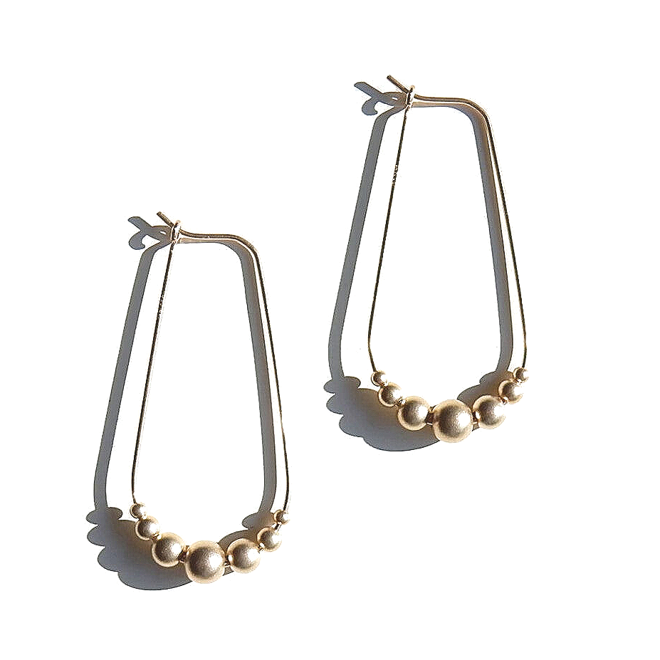 earrings dropshaped matted beads EB2763