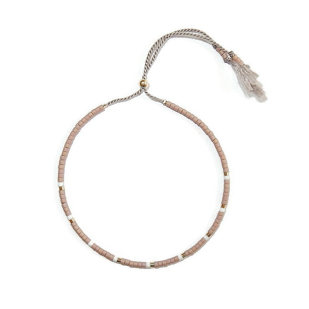 adjustable silk bracelet Lafauve Lavender & Blush accents BLS2994