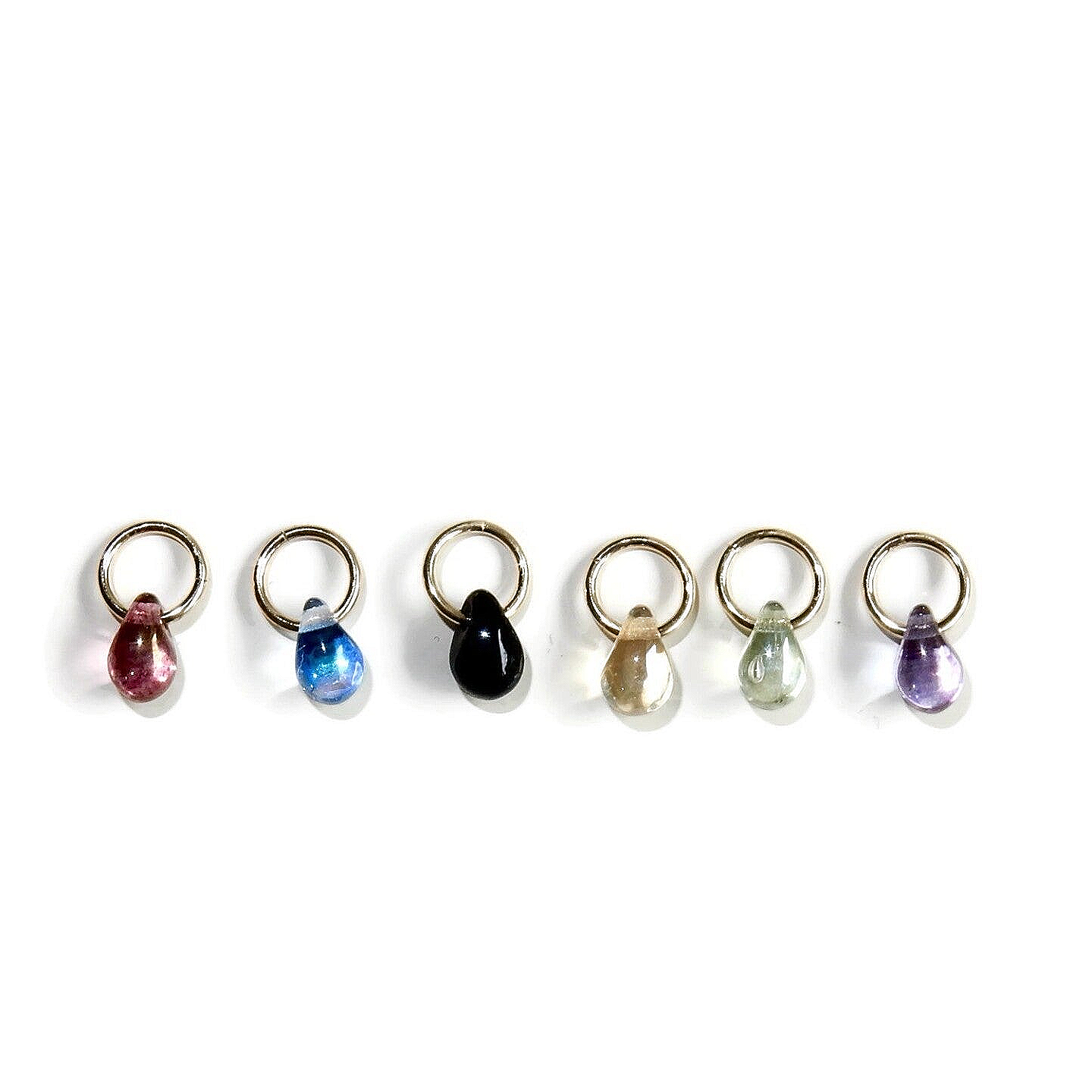 charm tiny drop on goldfilled ring CH2562 (6 colours)