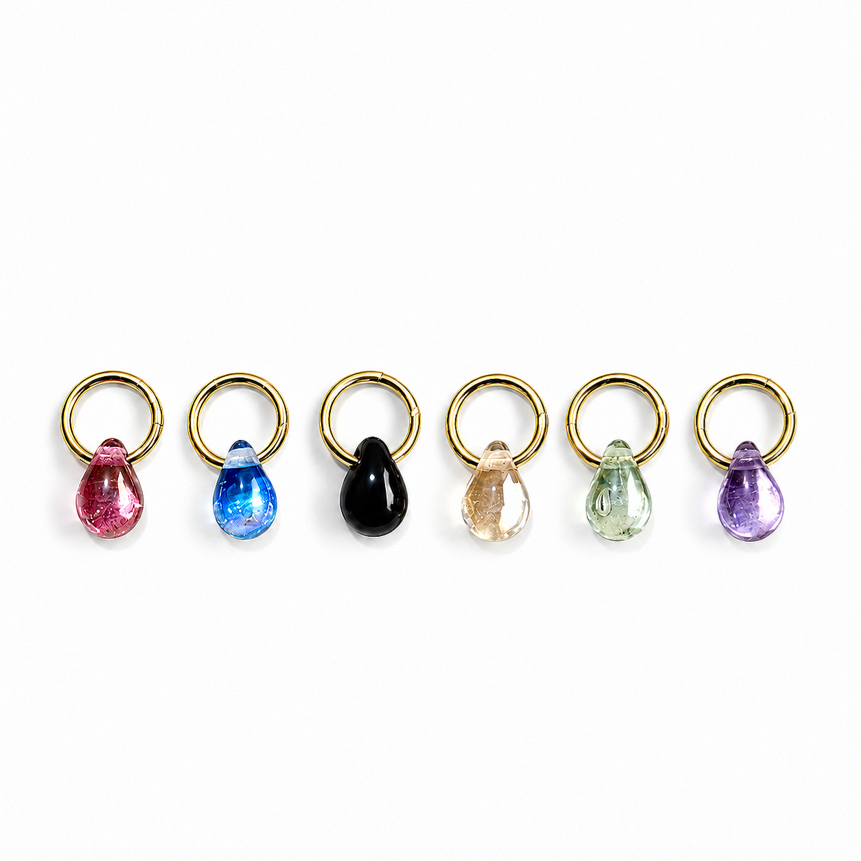 charm tiny drop on goldfilled ring CH2562 (6 colours)