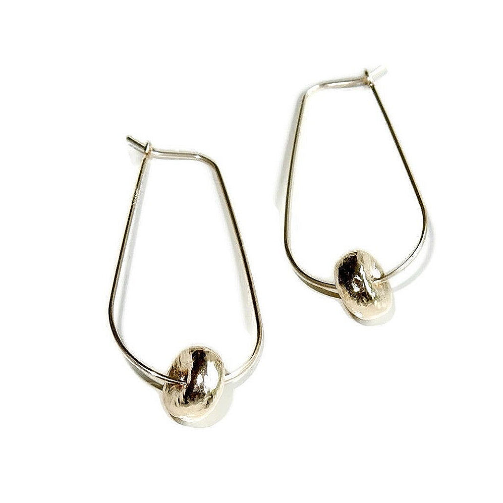 earrings teardrop with hammered rondelle E2677A