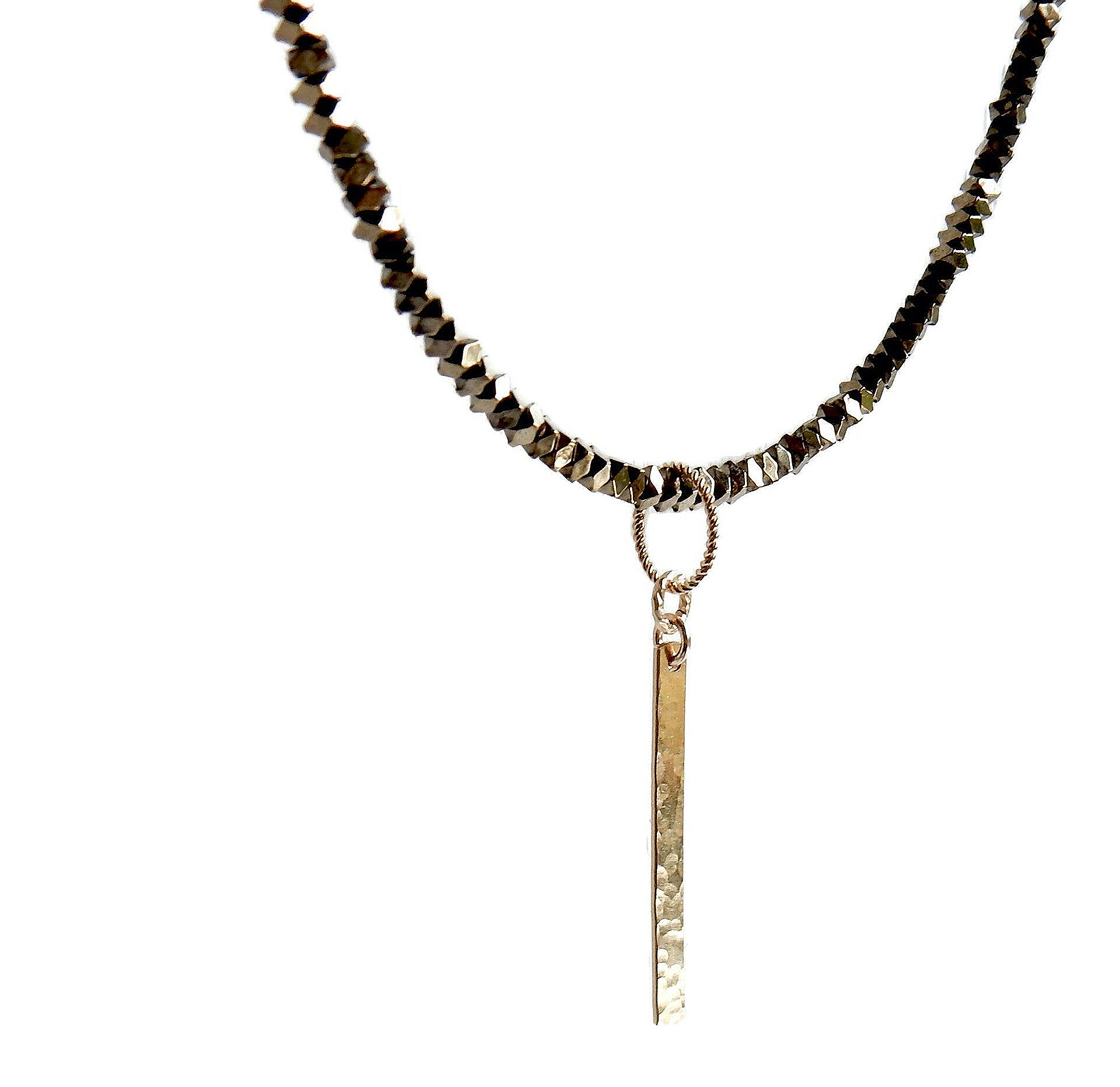 choker Hematite with 14K/20 gold bar NCHC1601