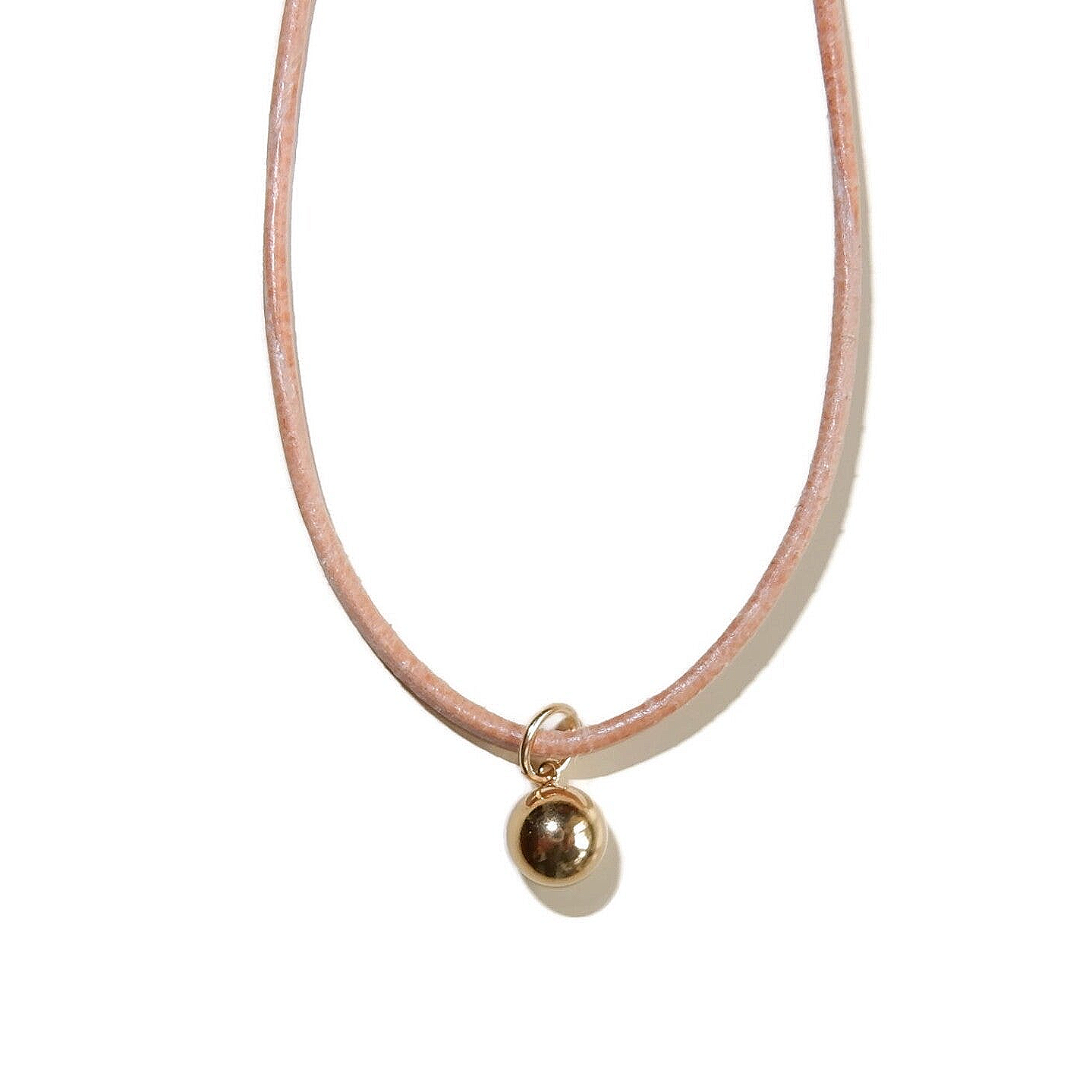 soft goatleather necklacecord with goldfilled ball NLC2971