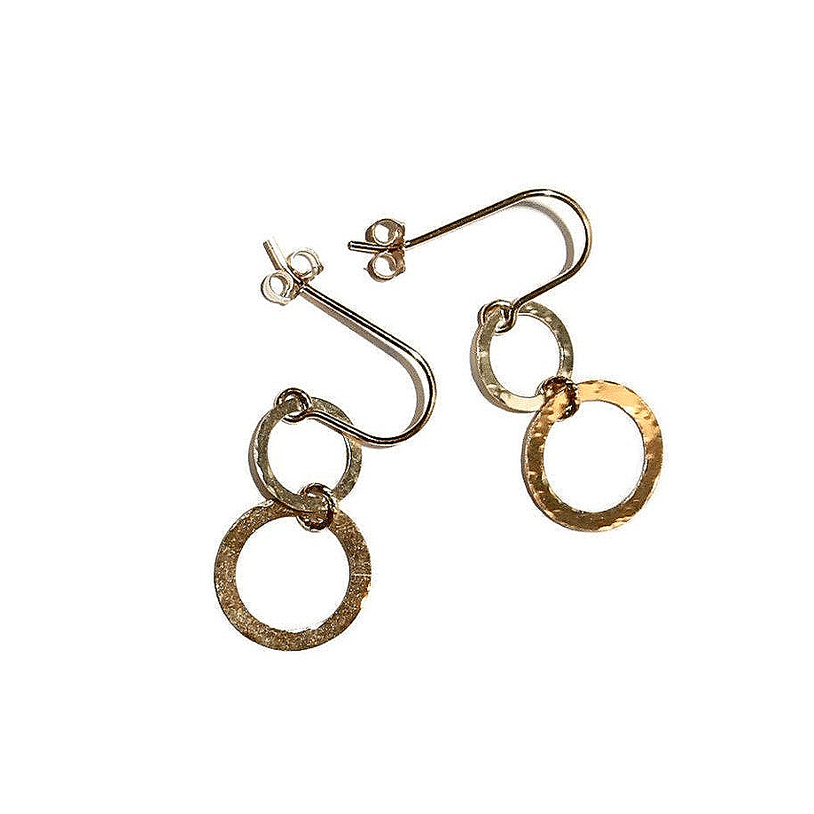 earrings hammered circles ED2076