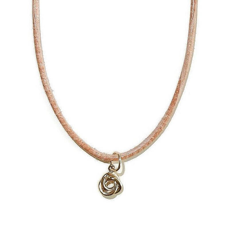 soft goatleather necklacecord with goldfilled loveknot NLC2975