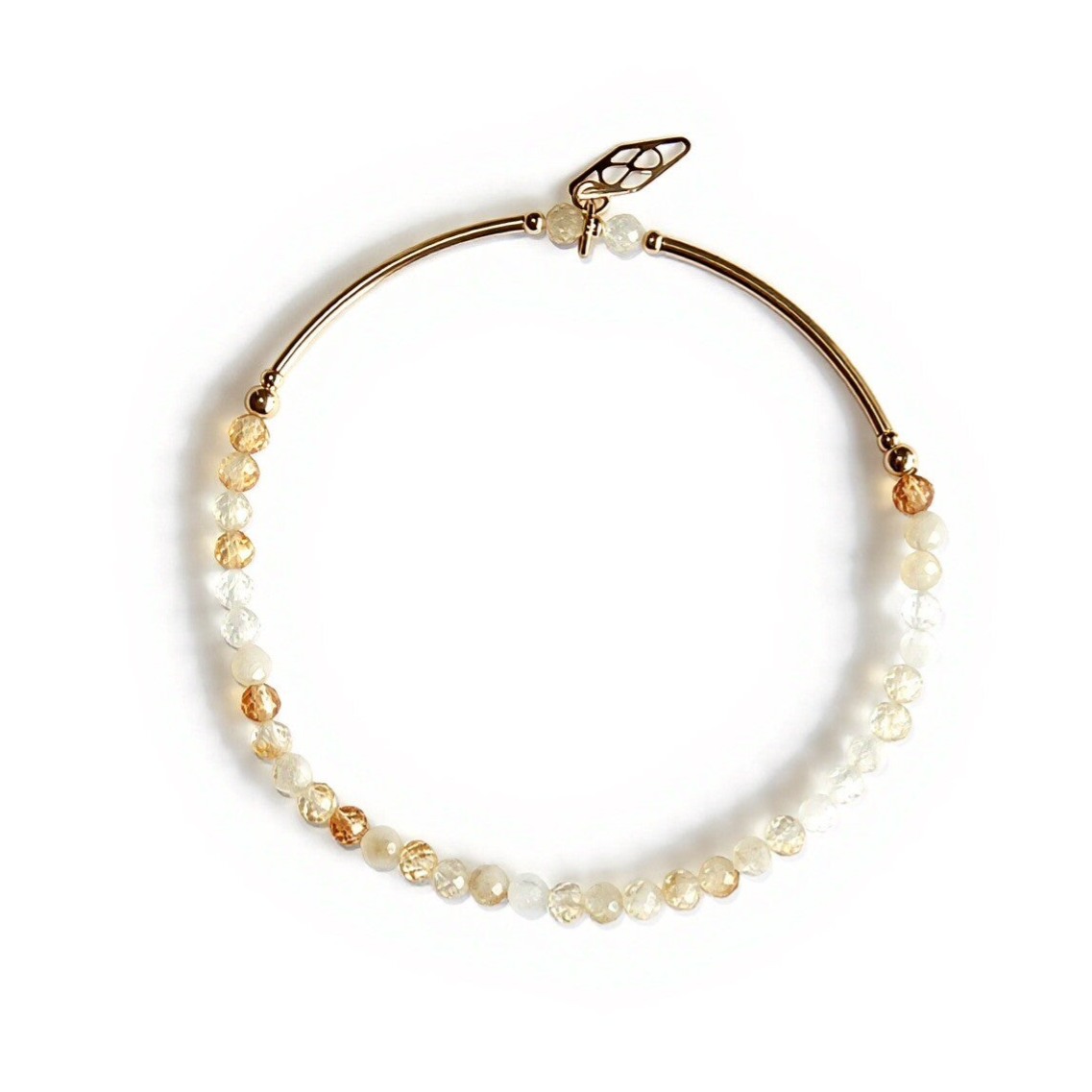 flexbracelet 3 mm faceted Citrine gemstones BF3166