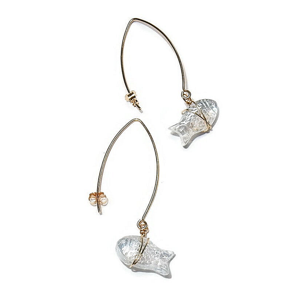 earrings with scarved fish  E3365