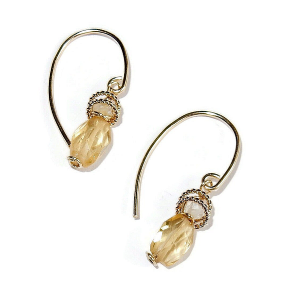 earrings Gems faceted Citrine EG3217