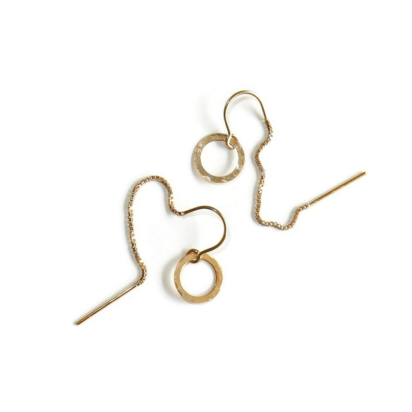 earrings Luc Excl pull through with hammered circle ELE2651