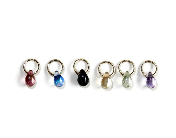 charm tiny 6 mm drop on goldfilled ring CH2562 (available in 6 colours)