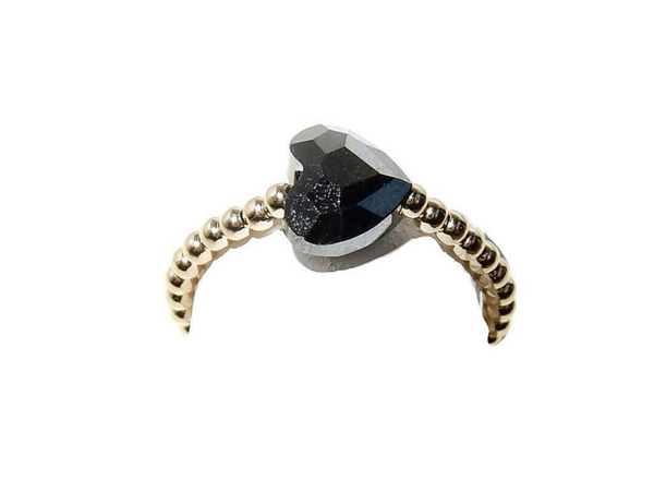 flexring 2 mm Love darkgrey crystal heart RFL2927
