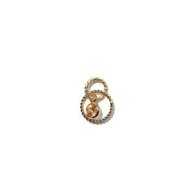 charm champagne CZ on a twisted ring CH2514