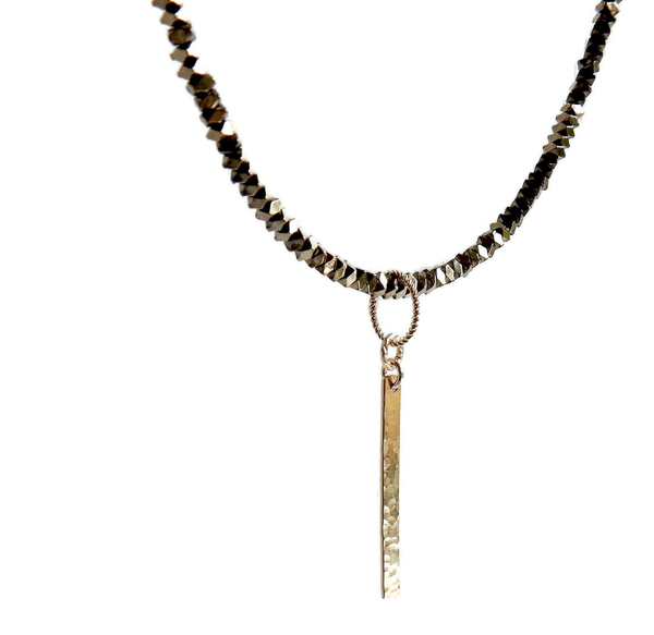choker Hematite with 14K/20 gold bar NCHC1601