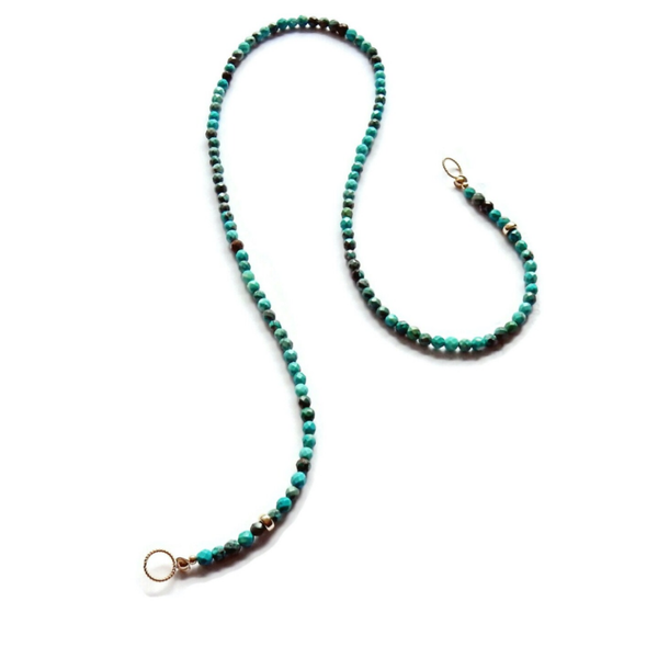choker Turquoise faceted gemstones CV3277 (excl connector)