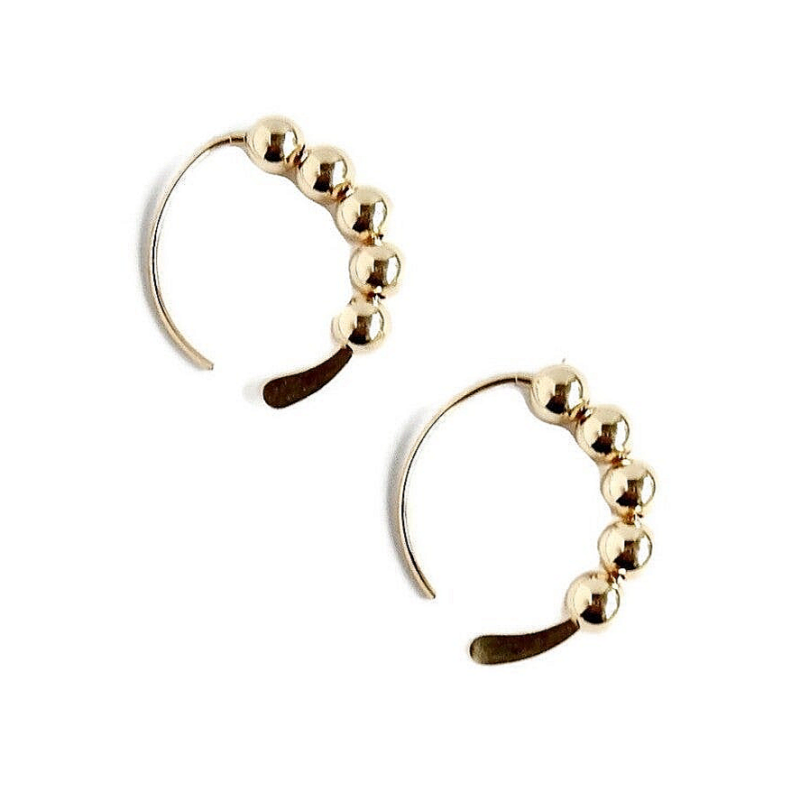 earrings bended with 4 mm goldfilled beads E3151