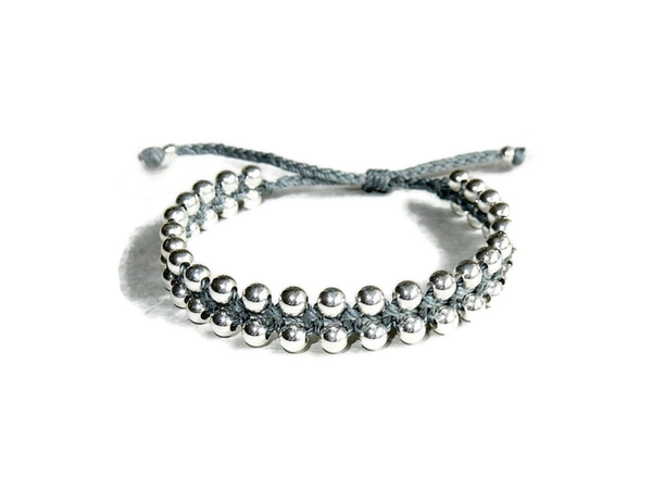 handbraided bracelet in sterling silver BBB8001