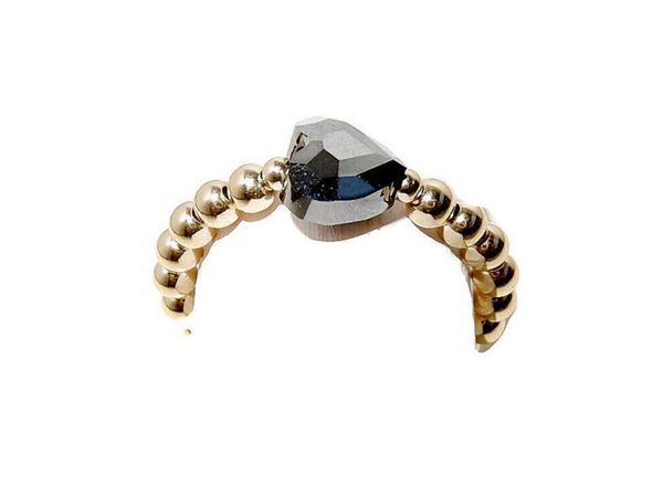 flexring 3 mm Love darkgrey crystal heart 2928