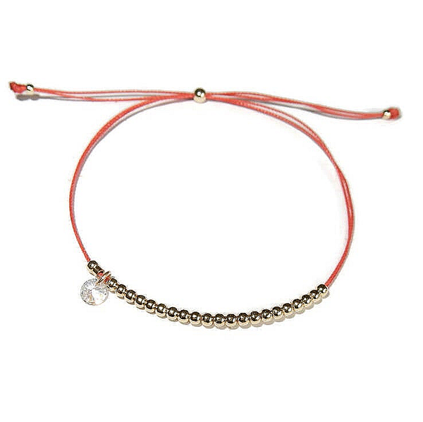 adjustable bracelet white diamondlook CZ charm BH3197