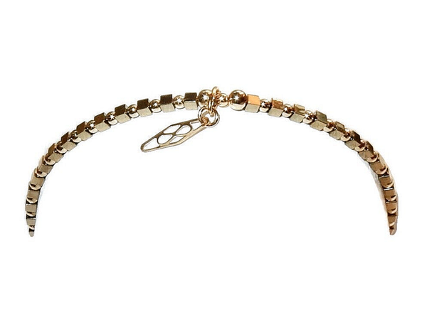 2 mm flexbracelet with gold Hematitecubes BF3130