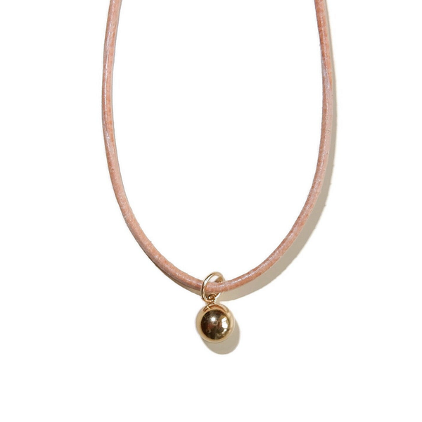 soft goatleather necklacecord with goldfilled ball NLC2971