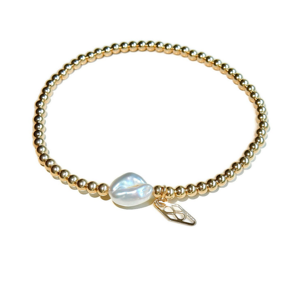 flexbracelet 3 mm baroque irregularshaped freshwaterpearl BF2748