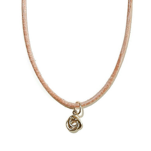 soft goatleather necklacecord with goldfilled loveknot NLC2975