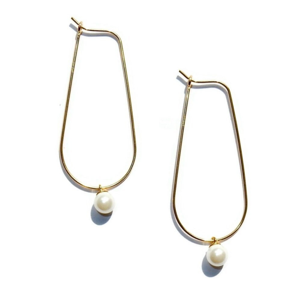 hoops in dropshape with crystal pearl EH2441