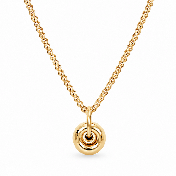 necklace flat curb chain with 10 mm smooth rondelle NL2549