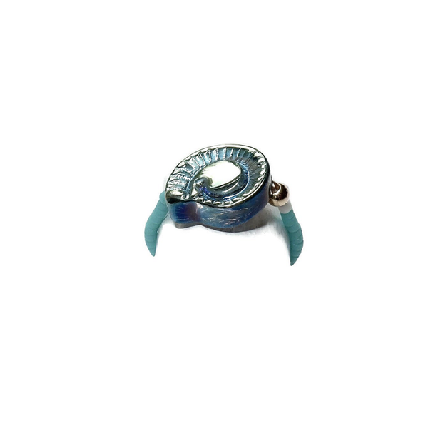 flexring Ocean turquoise with scarved glass snail 3304
