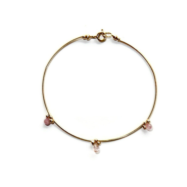 bracelet goldfilled tubes & strawberry quartz accents BLE3145