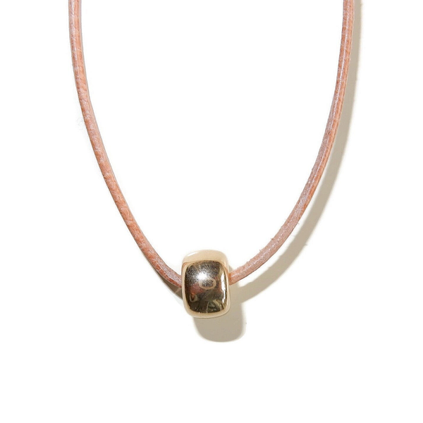 soft goatleather necklacecord with smooth goldfilled rondelle NLC2972